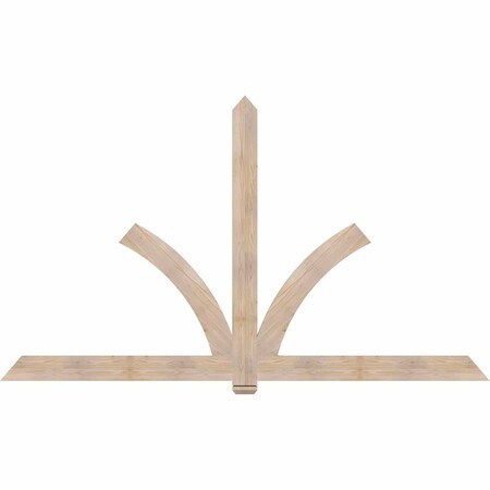 Ekena Millwork Redmond Smooth Timber Gable Bracket, Douglas Fir, 108"W x 63"H x 1 1/2"D x 5 1/2"F, 14/12 Pitch GBW108X63X0206RED00SDF